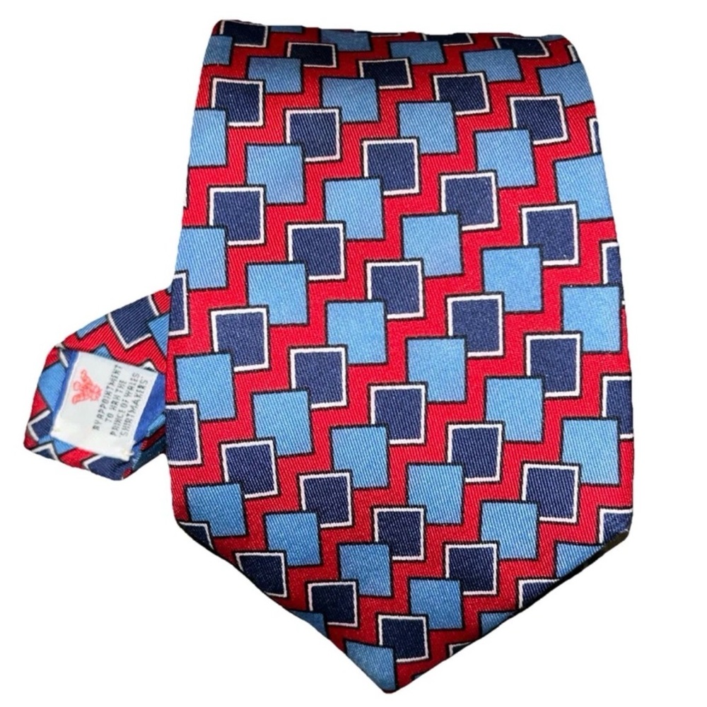 Turnbull And Asser Geometric 100% Silk Men’s Neck Tie 59” 3.5” Made In England